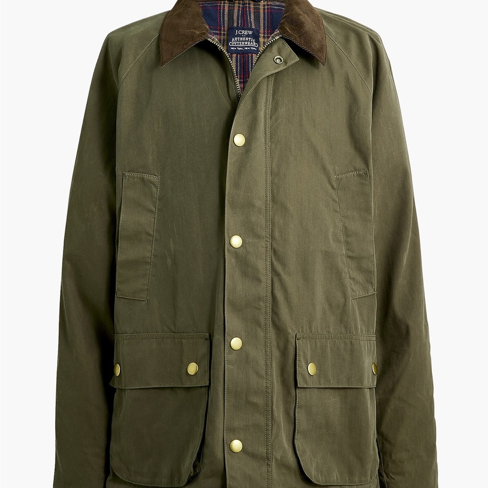 J. Crew Waxed twill barn / chore  jacket olive